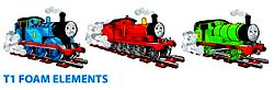 Thomas schuumrubber treinplaatjes, locomotieven